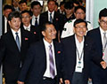 朝鲜代表团为了参加仁川亚运会分组抽签,19日访韩