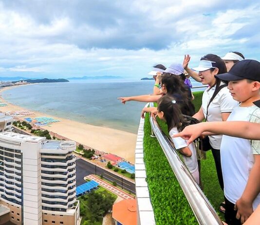 没有外国游客的“国内人可选性旅游”……摆拍元山葛麻宣传片
