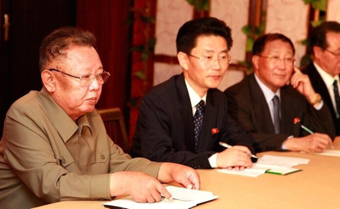 Kim Jong Il during Russian-North Korean talks, August 2011