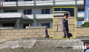 North Korean resident on his mobile phone in a provincial region of the country