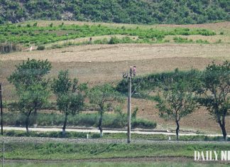 North Koreans working in the fields in North Hamgyong Provinc