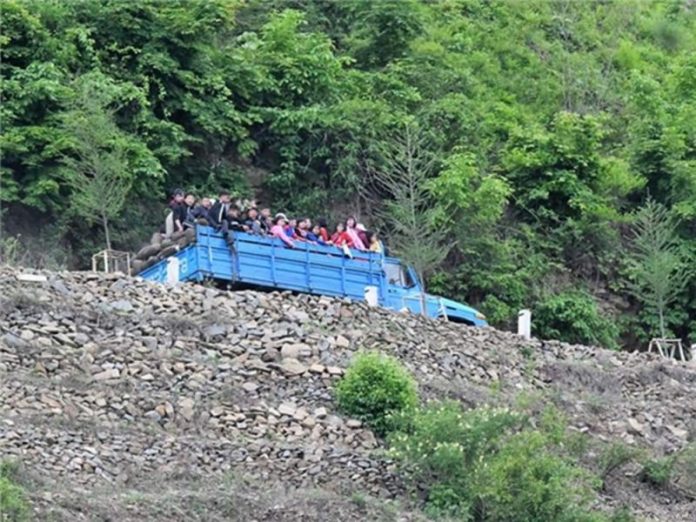 University students mobilized for work in North Korea.