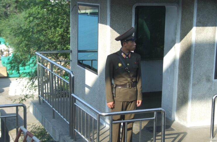 North Korean soldier at guard post on China-North Korea border in 2012.