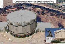 Satellite imagery reveals what remains of North Korea-Syria cooperation sites Satellite image of the October War Panorama Museum in Damascus, Syria, whose socialist-realist murals were produced with North Korean artistic assistance