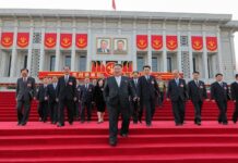 Beyond hereditary rule: The remaking of Kim Jong Un’s system Kim Jong Un leads WPK officials down the steps of the April 25 House of Culture following the closing of the Ninth WPK Congress, Feb. 25, 2026