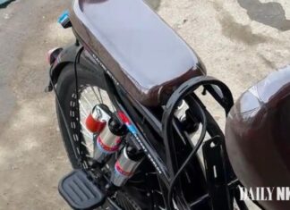 North Korea orders custom e-bikes from China, eyes local production Rear wheel of a North Korean electric bicycle fitted with a shock absorber for load-bearing modifications