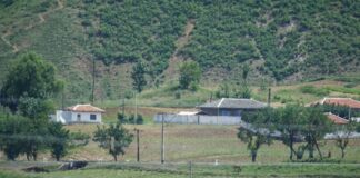 Residential homes in a border area of North Hamgyong province, North Korea