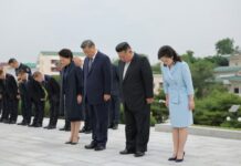 To denuclearize North Korea, Xi must make Kim an offer he cannot refuse Kim Jong Un and Xi Jinping bow with their wives at the Friendship Tower in Pyongyang during the June 2026 visit at the center of the Kim Ju Ae succession debate.
