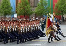North Korea uses Russia’s Victory Day to push war readiness doctrine North Korean Korean People's Army combined contingent marching at Russia's Victory Day parade in Moscow's Red Square, May 9, 2026