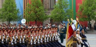 North Korea uses Russia’s Victory Day to push war readiness doctrine North Korean Korean People's Army combined contingent marching at Russia's Victory Day parade in Moscow's Red Square, May 9, 2026