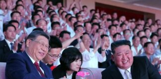 A welcome performance held at Pyongyang Gymnasium on June 8, 2026, marking Chinese President Xi Jinping's state visit to North Korea