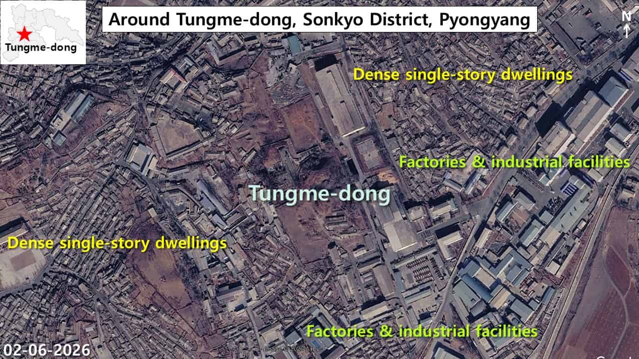 Behind Pyongyang’s showcase streets, satellite images reveal neighborhoods left behind