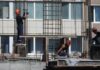 North Korean dispatched workers at a construction site in Vladivostok, Russia