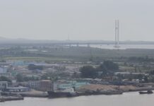 New bridge stirs a housing boom in North Korea’s Sinuiju View of Sinuiju, North Pyongan province, seen from Dandong, China
