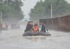 North Korea’s Sinuiju underwater again as drainage system fails Kim Jong Un rides an inflatable rescue boat through floodwaters while touring flood-damaged Sinuiju, North Korea, in July 2024.