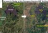 Satellite images show growing waste buildup at North Korea’s uranium plant Side-by-side satellite images comparing sludge coverage at the Pyongsan uranium plant's settling pond in September 2025 and June 2026, with yellow outlines marking 0.5, 0.2 and 0.1 hectare areas of new sludge buildup.