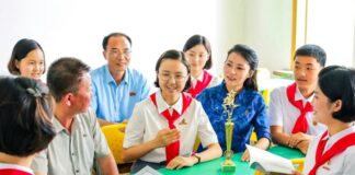 Pyongyang foreign language school student celebrates first-place win at Russia competition, 2025